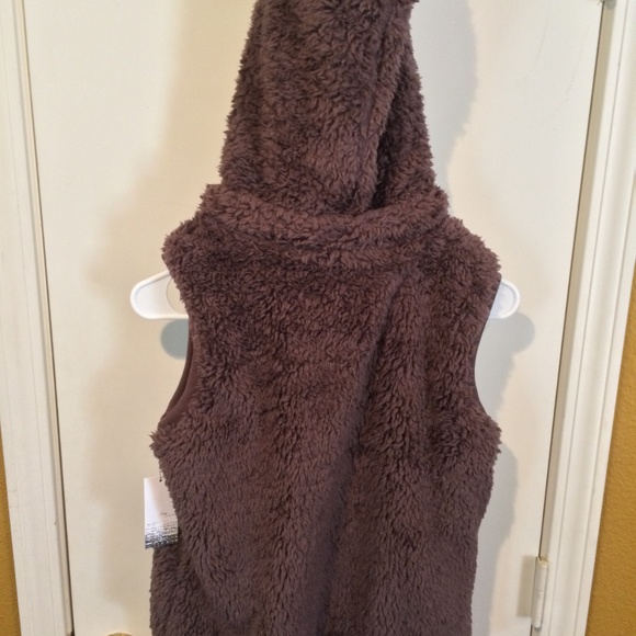 Kensie women's XS soft plush pocketed full zip hoodie sherpa vest jacket - Picture 6 of 6